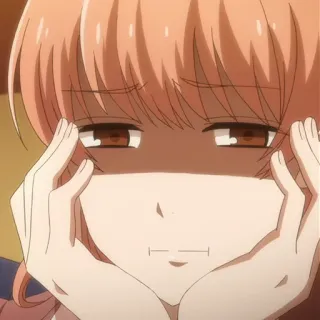 🎀 db9a83c2 anime, girl, orange hair, sad, worried telegram sticker