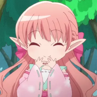 🎀 f767cd33 anime, elf, cute, pink, cartoon telegram sticker