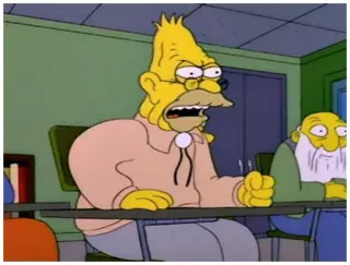 🍊 320185af Abe Simpson The Simpsons 심슨 가족, 에이브 심슨, 심슨 할아버지, 만화, 화난, 노인 telegram sticker