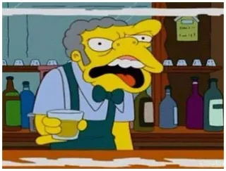 🤢 366a7925 Moe Szyslak The Simpsons 모, 심슨 가족, 만화, 바, 바텐더, 음료 telegram sticker