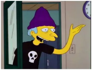 👴 48cb08d6 Mr. Burns The Simpsons 만화, 미스터 번즈, 심슨 가족, 해골, 보라색 모자 telegram sticker