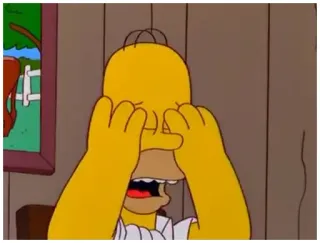 🙈 66b2f22e Homer Simpson The Simpsons 호머 심슨, 심슨 가족, 만화, 슬픈, 울음, 반응, 웃긴 telegram sticker