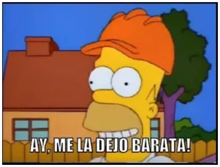 😬 72f8382e Homer Simpson The Simpsons AY, ME LA DEJO BARATA! 심슨 가족, 호머 심슨, 만화, 웃긴, 유머, 밈 telegram sticker