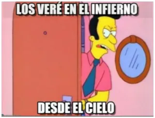 👹 b09b6a70 LOS VERÉ EN EL INFIERNO
DESDE EL CIELO 심슨, 스페인어, 지옥, 천국, 밈, 만화 telegram sticker