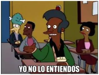 🤔 f324e175 Apu Nahasapeemapetilon The Simpsons YO NO LO ENTIENDOS 심슨 가족, 아푸, 교실, 스페인어, 밈 telegram sticker