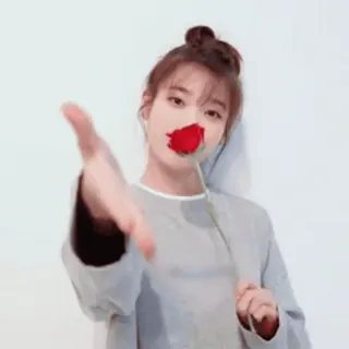 🌹 5f380314 女性, 花, バラ, ポートレート, ジェスチャー, 人 telegram sticker