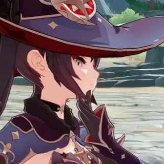 🤔 b422aec0 Mona Genshin Impact โมน่า, เก็นชิน อิมแพ็ค, อนิเมะ, วิดีโอเกม, ตัวละคร, แม่มด, นักเวทย์ telegram sticker