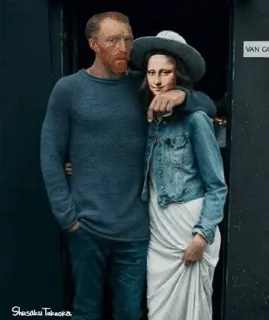 😌 88fff47c Vincent van Gogh van gogh, mona lisa, seni, lukisan, humor, tokoh sejarah whatsapp sticker