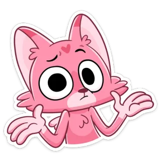 🤷♂️ 4abd974b cat, pink, cartoon, cute, adorable, character, shrug, uncertain telegram sticker