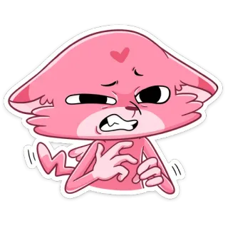 😡 900f23b1 pink cat, cartoon character, sticker, cute, funny, animal telegram sticker