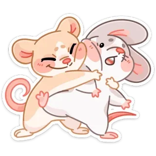 🤗 f05dae0c chuột, hoạt hình, dễ thương, động vật, tình bạn telegram sticker