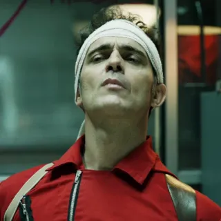 😶 4c0b2545 Berlin Money Heist Бумажный дом, Берлин, La Casa de Papel, персонаж, сериал telegram sticker