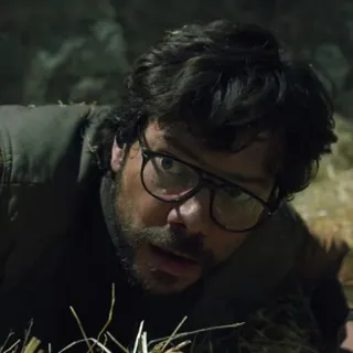 😲 5d0753b2 Professor Money Heist 教授, ペーパー・ハウス, 眼鏡, 男, ネットフリックス, キャラクター whatsapp sticker