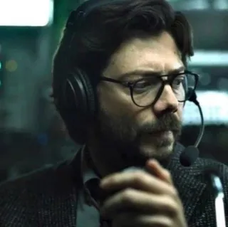 😒 f72c363d Professor Money Heist 教授, ペーパー・ハウス, キャラクター, ネットフリックス, ドラマ whatsapp sticker