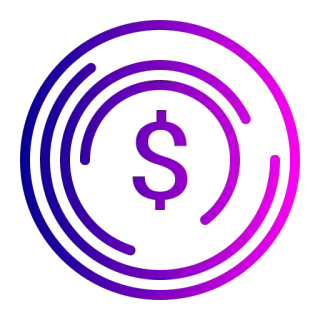 💵 0f674d6a dollar sign, money, currency, finance, gradient, circle, icon telegram sticker