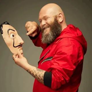 🕸 97650cc2 Money Heist 面具, 纸钞屋, 角色, 演员 whatsapp sticker