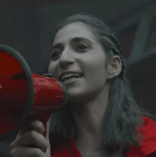 🍷 c68640ca 女性, 扩音器, 抗议, 行动者, 表达 whatsapp sticker