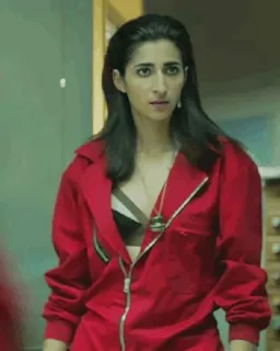 🕶 d74843e1 Money Heist 女人, 红色连体衣, Netflix, 电视剧, 抢劫 whatsapp sticker