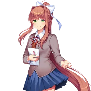 💌 0bb1e606 Monika Doki Doki Literature Club! Anime, Personaggio, Monika, Doki Doki Literature Club, Videogioco telegram sticker