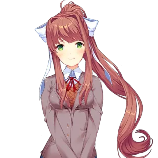 😊 150b6b2c Monika Doki Doki Literature Club! anime, carino, Monika, Doki Doki Literature Club, gioco, personaggio, kawaii telegram sticker