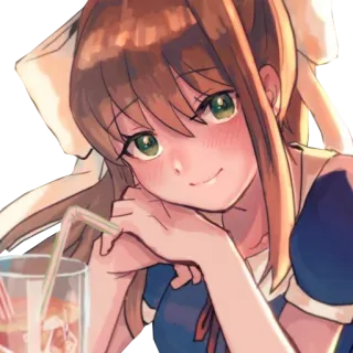 🧃 1cefe8f0 Monika Doki Doki Literature Club! anime, ragazza, carina, videogioco, kawaii, Doki Doki Literature Club, Monika telegram sticker