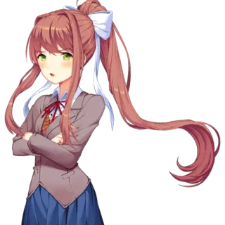 😠 37cb1e81 Monika Doki Doki Literature Club! Anime, Manga, Monika, Doki Doki Literature Club, DDLC, Videogioco, Personaggio, Capelli castani telegram sticker