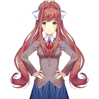 😏 3e1d1f84 Monika Doki Doki Literature Club! Anime, Manga, Videogioco, Monika, Doki Doki Literature Club, Personaggio, Solo Monika, Carino telegram sticker