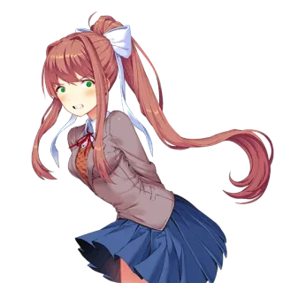 😠 9fc36fe4 Monika Doki Doki Literature Club! Anime, Studentessa, Videogioco, Carino, Monika, Doki Doki, Club di letteratura, Personaggio telegram sticker
