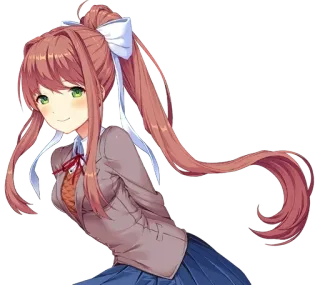 🥰 ec8fd16f Monika Doki Doki Literature Club! monika, anime, ragazza, doki doki literature club, videogioco, personaggio telegram sticker