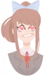 💚 220f7eae Monika Doki Doki Literature Club! Anime, Garota, Monika, Doki Doki Literature Club, Olhos de coração, Uniforme escolar telegram sticker