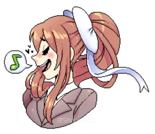 💚 d42174c4 Monika Doki Doki Literature Club! @SINI.MOCHI monika, anime, cantando, música, doki doki literature club telegram sticker