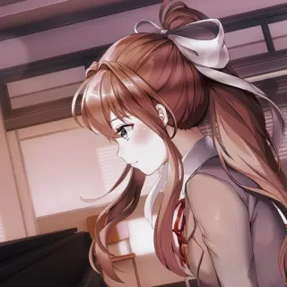📄 2a121768 Monika Doki Doki Literature Club! Anime, Mädchen, Schule, Schleife, Süß telegram sticker