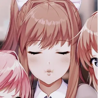 📄 441f3924 Monika Doki Doki Literature Club! Anime, Mädchen, Kawaii, Süß, Doki Doki, Manga telegram sticker