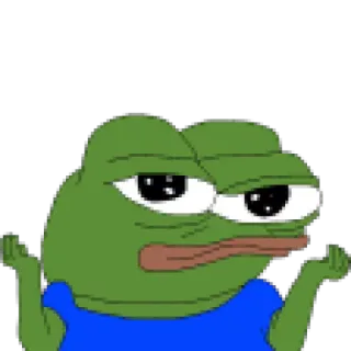 🤷‍♂️ 2865299e Pepe the Frog Pepe, rana, meme, meme di internet, scrollata di spalle, confuso telegram sticker