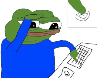 ☠️ 6a5cc1f7 Pepe the Frog Pepe, Meme, Cultura di internet, Rana, Cartone animato telegram sticker