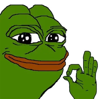 👌 6d09f323 Pepe the Frog pepe, rana, meme di internet, segno ok, gesto della mano, cartone animato, popolare, meme telegram sticker