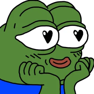 ❤️ f22e0540 Pepe the Frog meme, rana, pepe, amore, cuori, carino, felice telegram sticker
