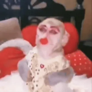 🤡 7605d66c 猿, メイク, 動物, 赤, 面白い telegram sticker