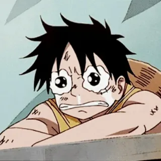 🍖 28f6f424 Monkey D. Luffy One Piece อนิเมะ, มังงะ, วันพีซ, ลูฟี่, ร้องไห้ whatsapp sticker