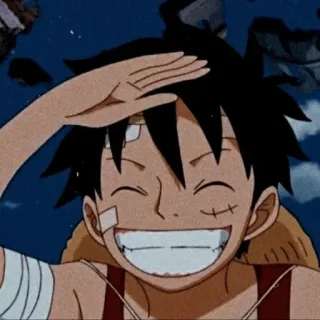 🍖 368e3f79 Luffy One Piece อนิเมะ, วันพีซ, ลูฟี่, การ์ตูน, ยิ้ม, มีความสุข whatsapp sticker