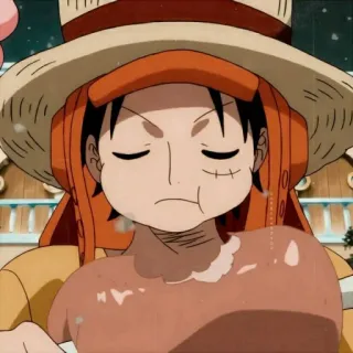 🍖 39377ab6 Monkey D. Luffy One Piece อนิเมะ, วันพีซ, ลูฟี่, มังกี้ ดี ลูฟี่, หมวกฟาง, ตัวละคร whatsapp sticker