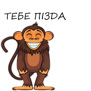 🙊 74ed6535 ТЕБЕ ПІЗДА singe, offensant, insulte, animal, dessin animé telegram sticker