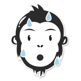 🤩 00ec9583 aap, zweet, nerveus, angstig, emoji, sticker telegram sticker