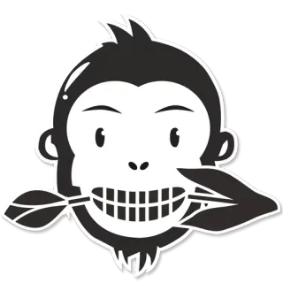 😛 07b56d91 aap, blad, dier, cartoon, sticker, mascotte, logo telegram sticker