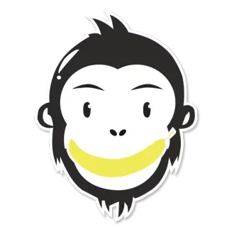 😝 0f075682 aap, banaan, cartoon, dier, grappig, sticker telegram sticker