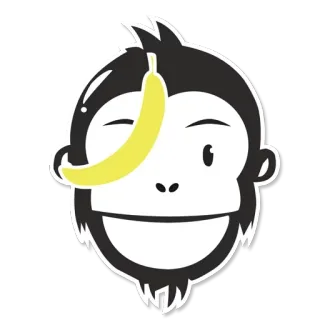 😝 3b377f16 aap, banaan, grappig, sticker, cartoon telegram sticker