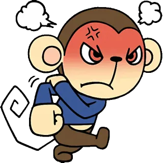 😡 6a78e430 生气, 猴子, 卡通, 红色, 愤怒 telegram sticker