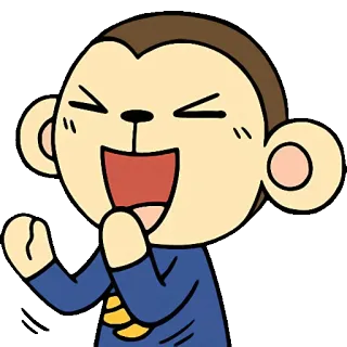 👏 6ec56410 猴子, 笑, 卡通, 动物, 快乐 telegram sticker