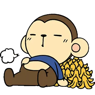 🍌 a29e4434 猴子, 香蕉, 卡通, 困倦, 动物 telegram sticker