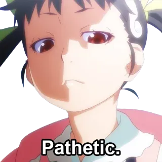 😒 002fe976 Pathetic. Anime, żałosny, rozczarowany, zarozumiały, Meme, Postać, Wyraz telegram sticker